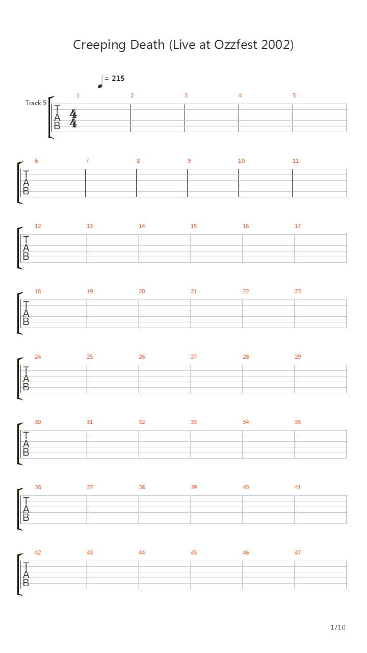 Creeping Death吉他谱