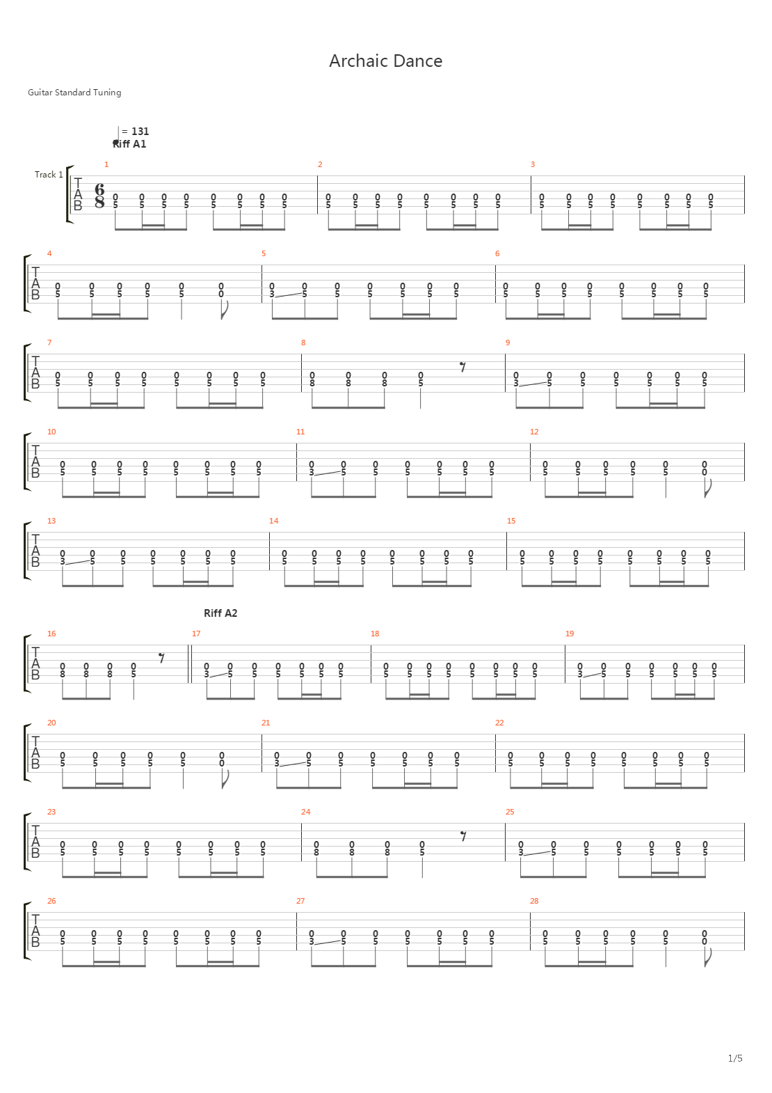Archaic Dance吉他谱
