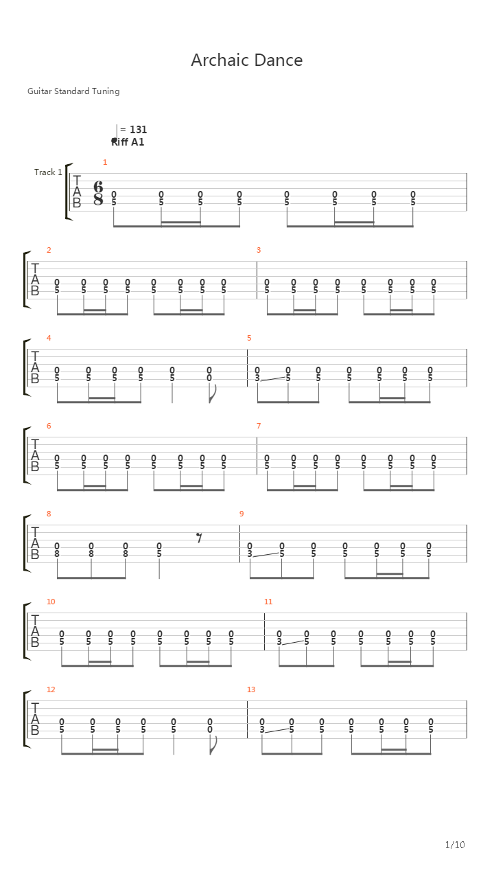 Archaic Dance吉他谱