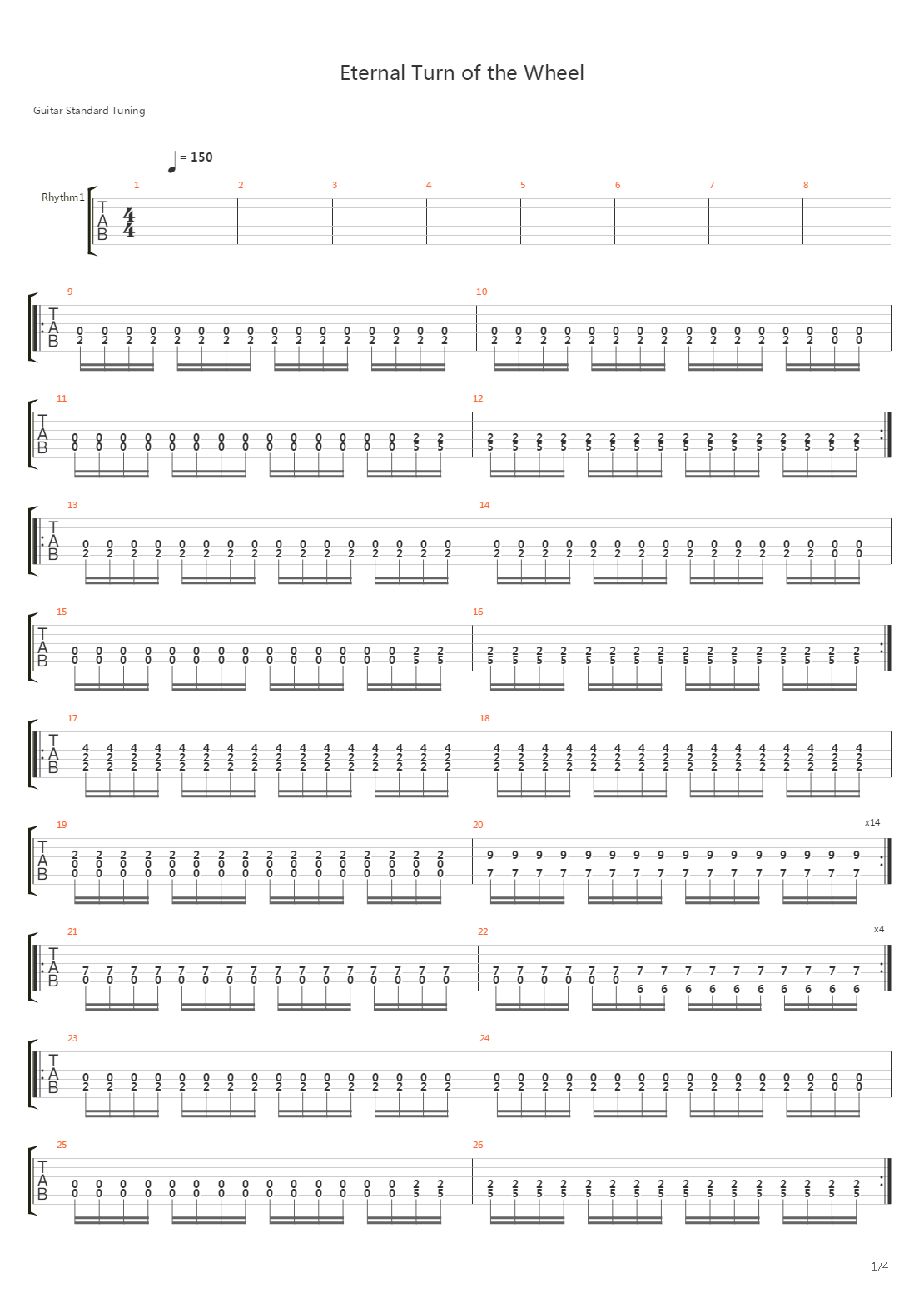 Eternal Turn Of The Wheel吉他谱