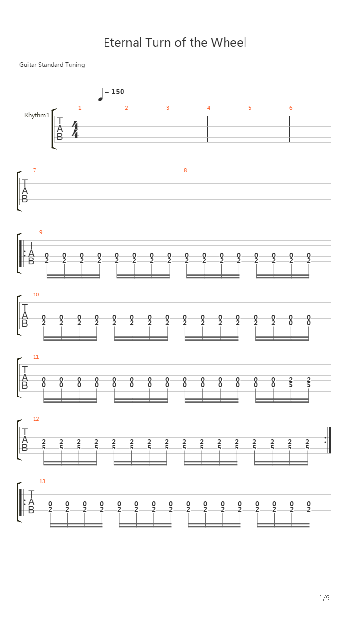 Eternal Turn Of The Wheel吉他谱