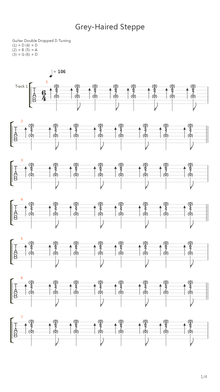 Grey-haired Steppe吉他谱