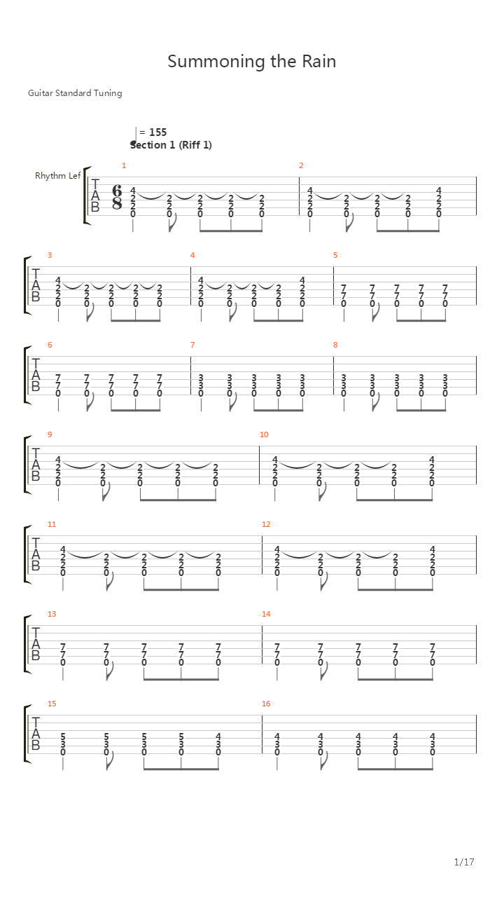 Summoning The Rain吉他谱