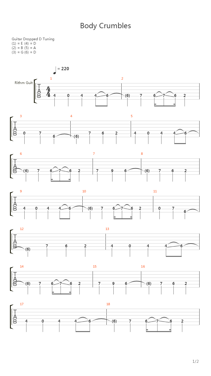 Body Crumbles吉他谱