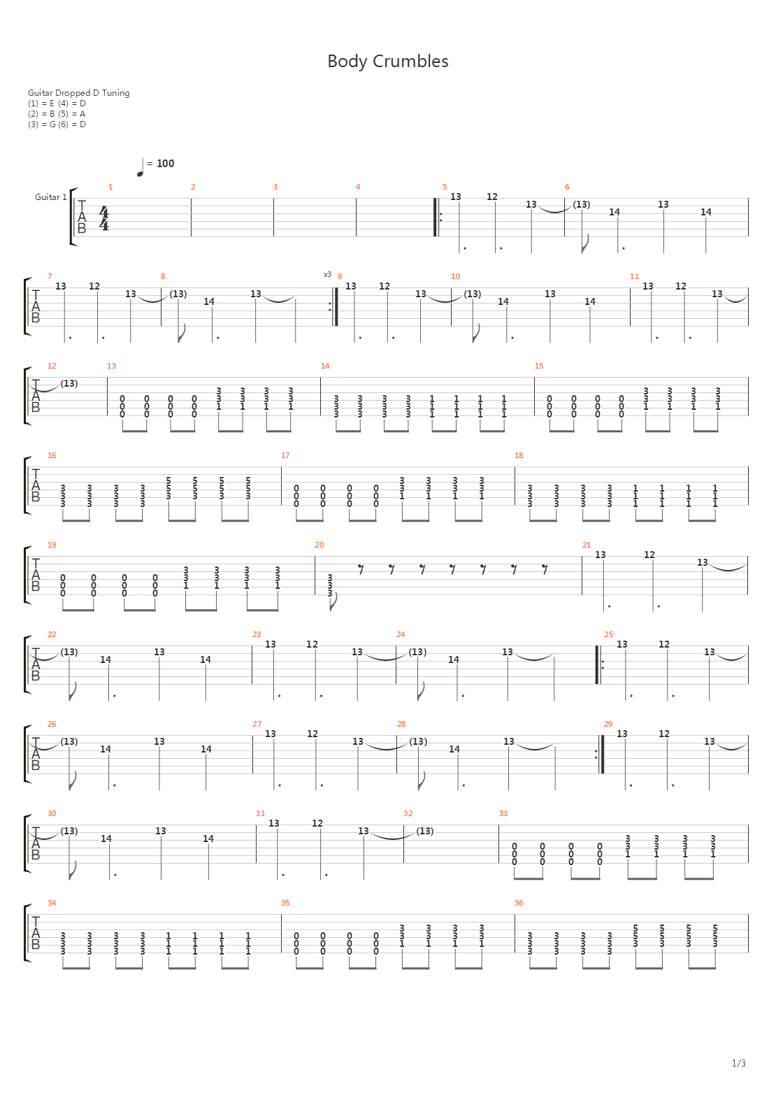 Body Crumbles吉他谱