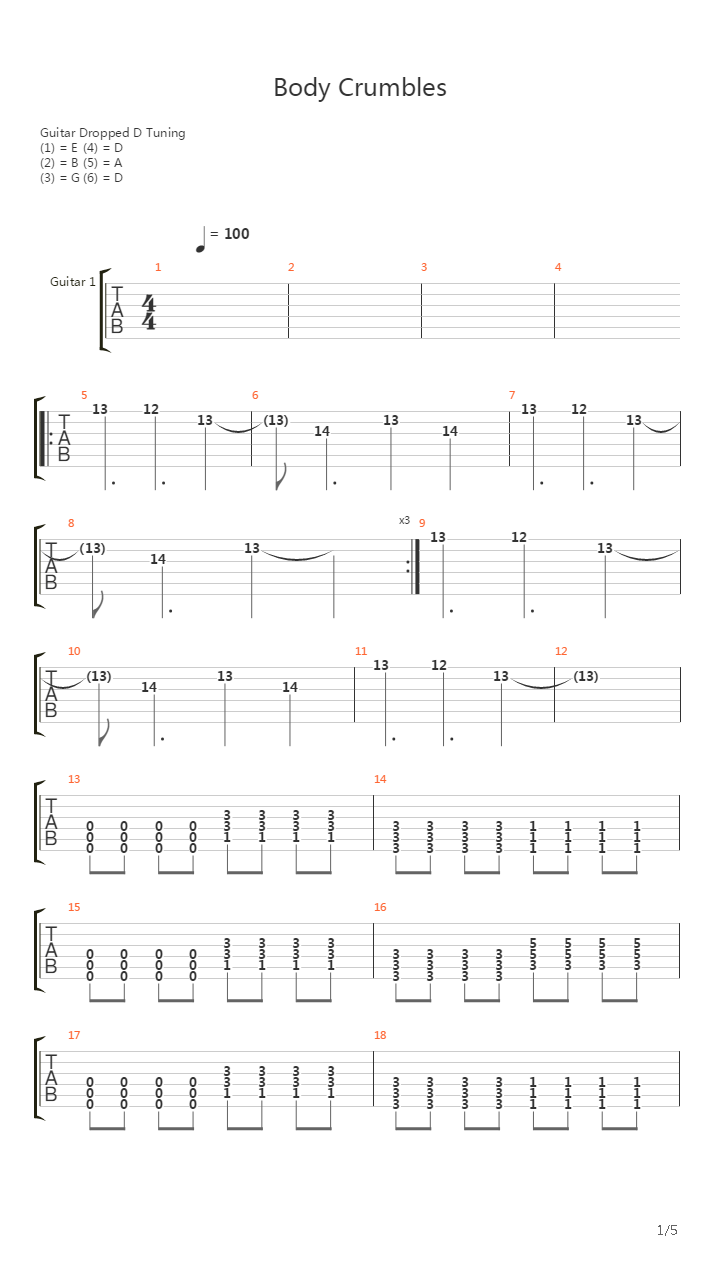 Body Crumbles吉他谱