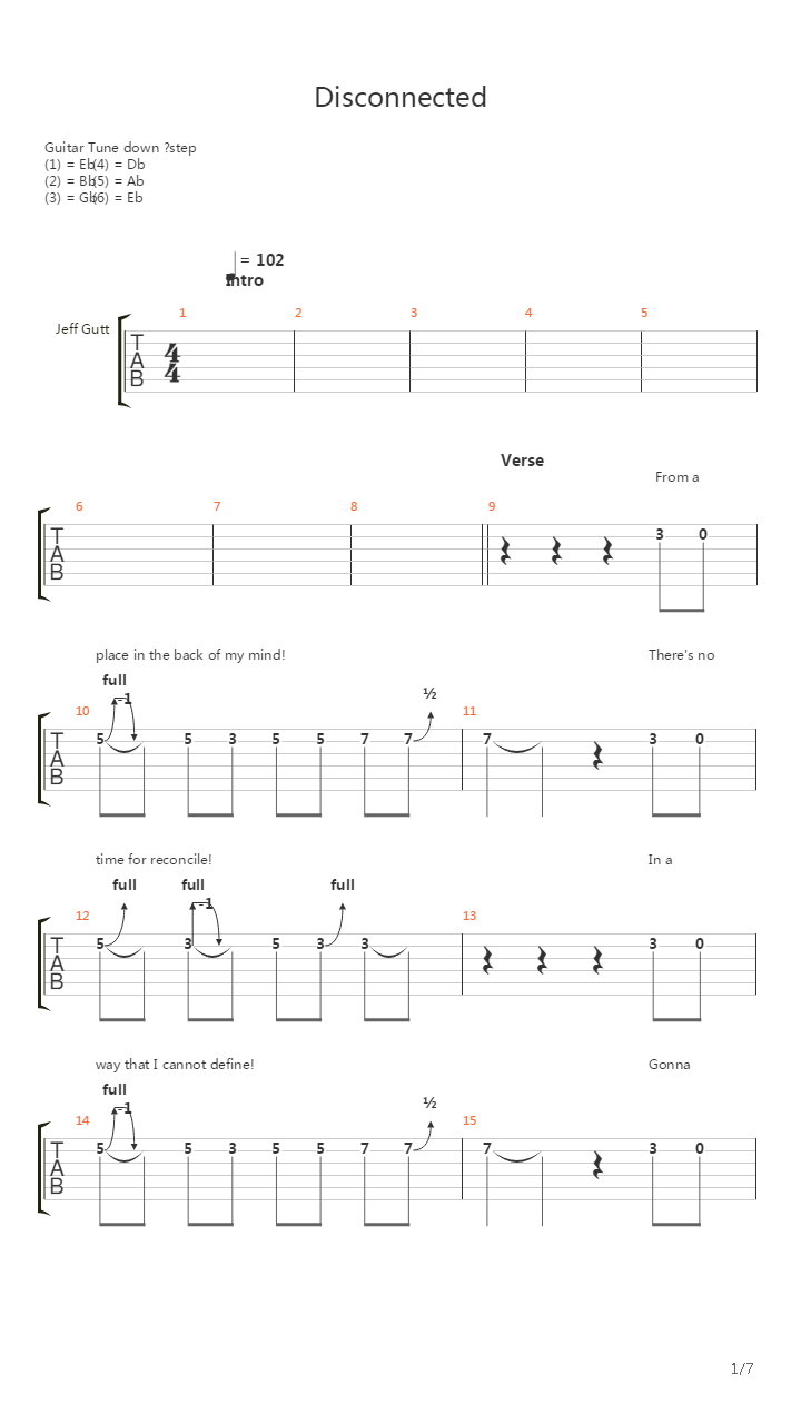 Disconnected吉他谱