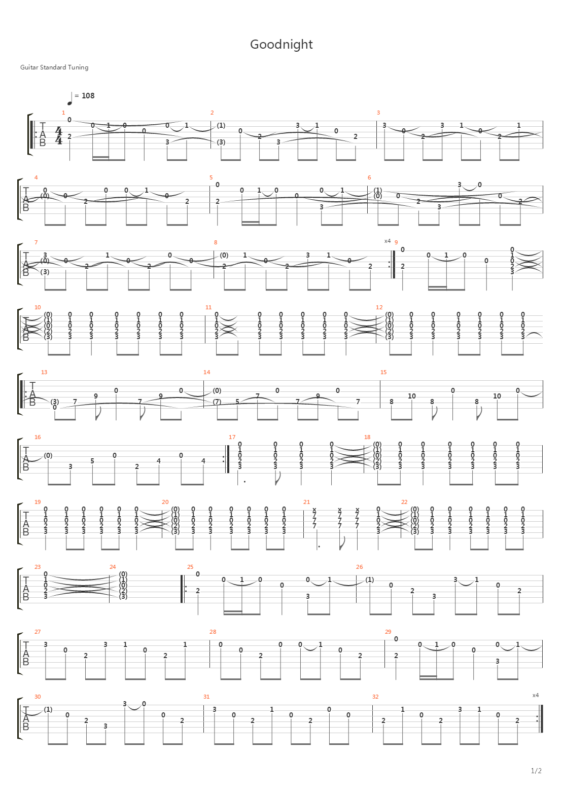 Good Night吉他谱