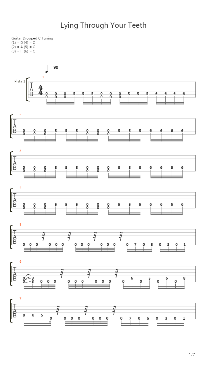 Lying Through Your Teeth吉他谱