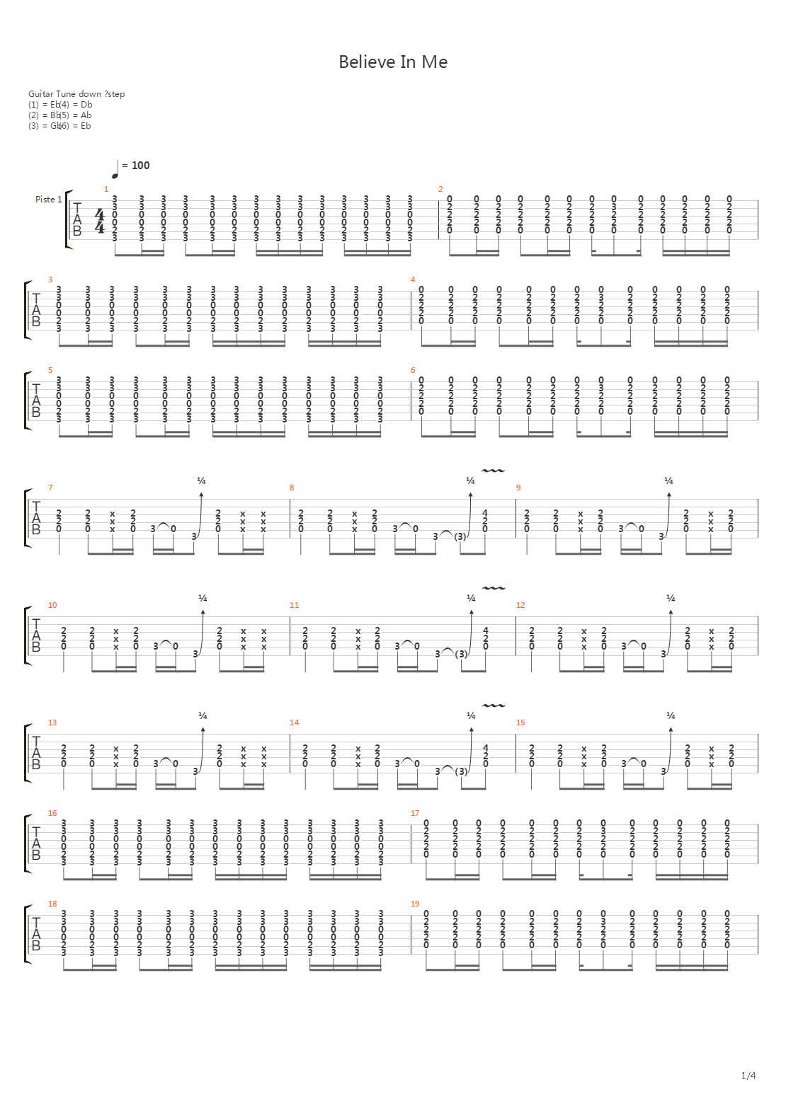 Believe In Me吉他谱