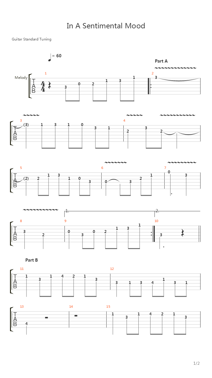 In A Sentimental Mood吉他谱