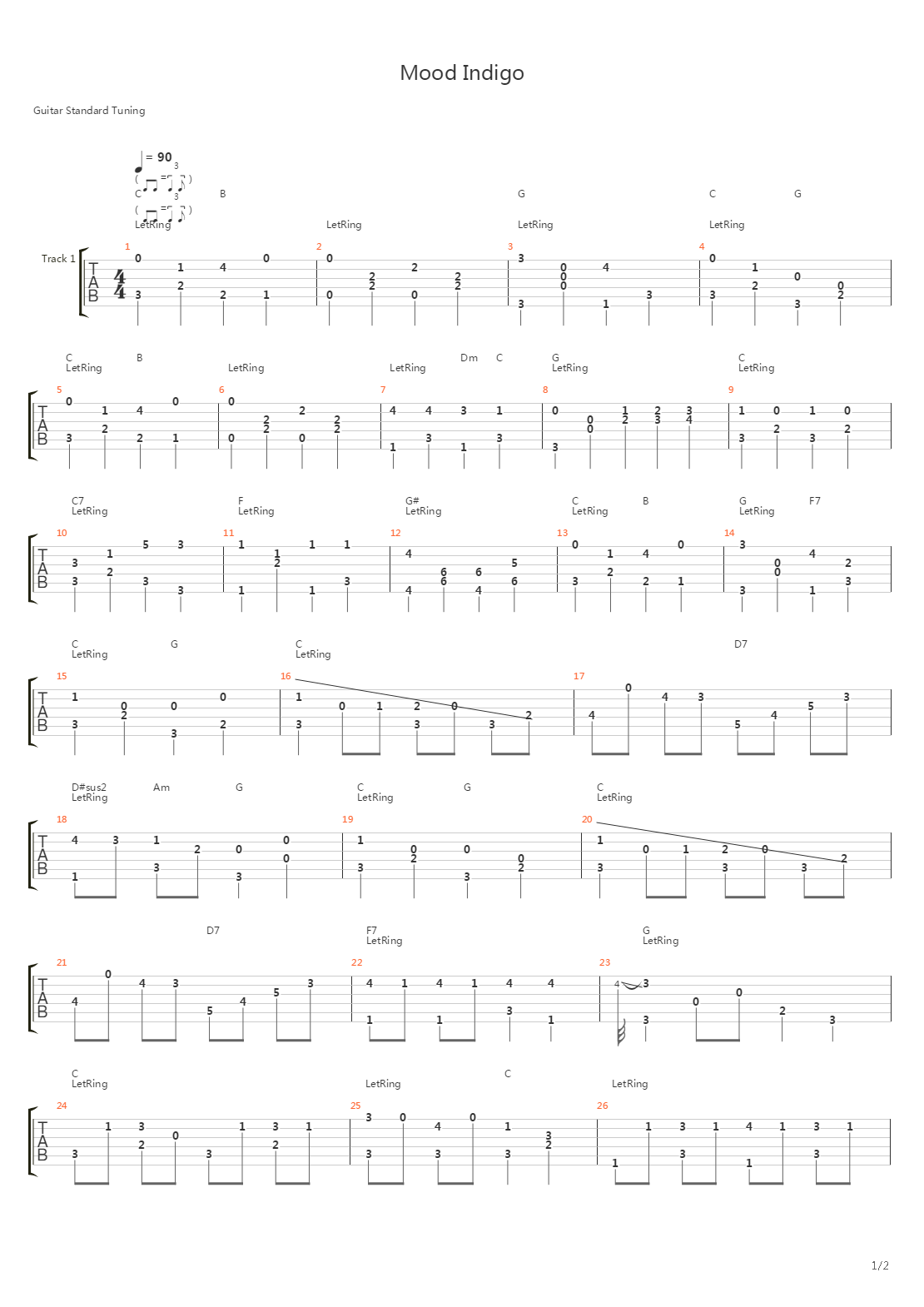 Mood Indigo吉他谱