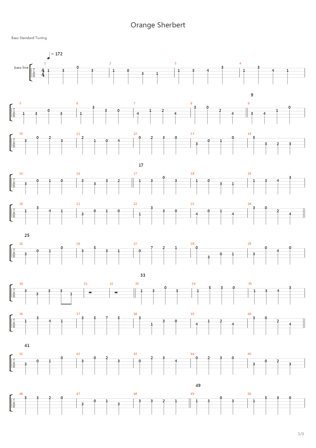 Orange Sherbert吉他谱