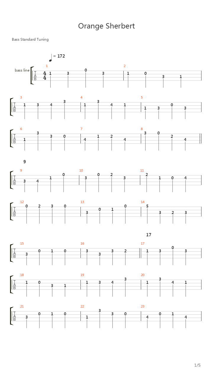 Orange Sherbert吉他谱