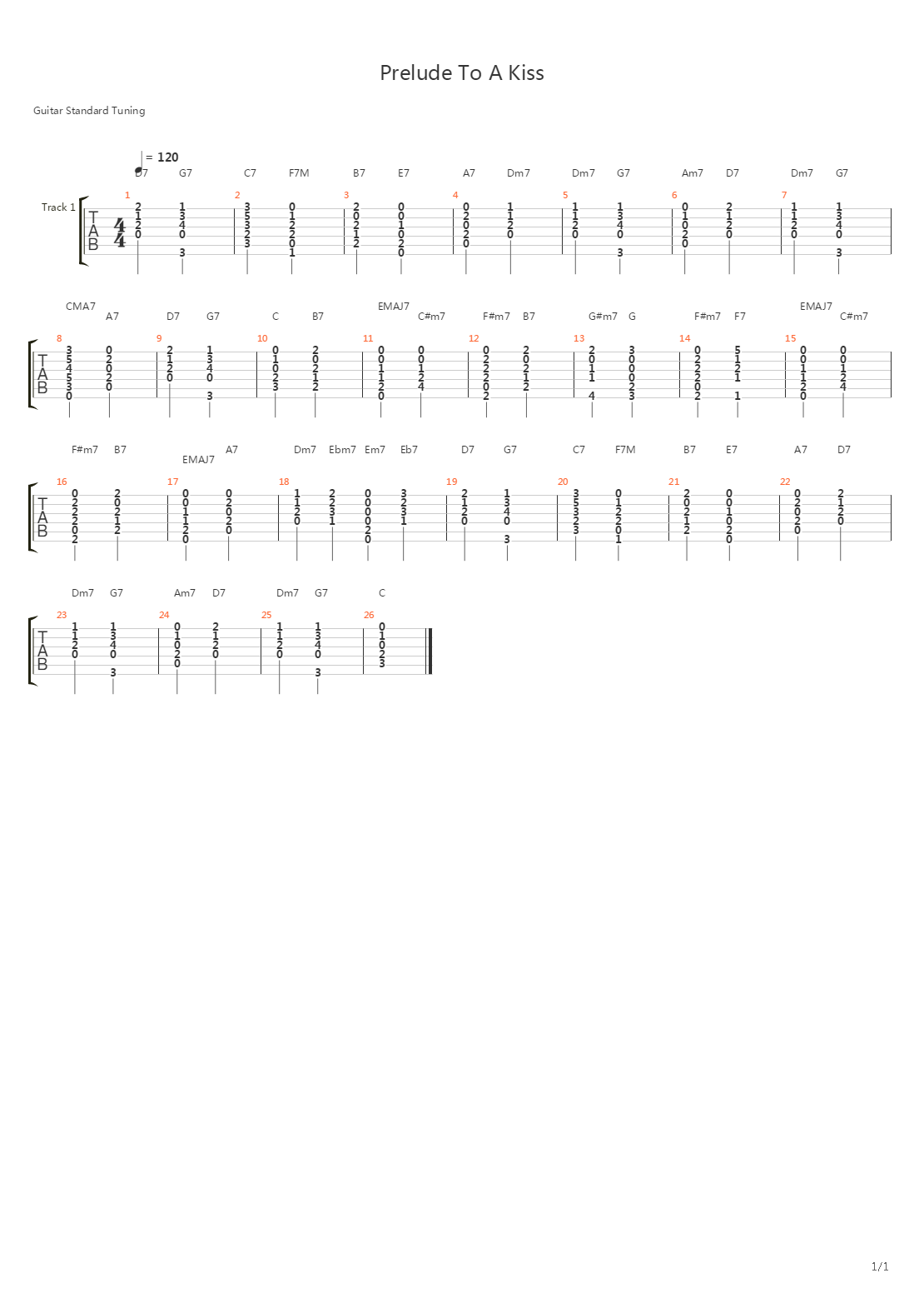 Prelude To A Kiss吉他谱