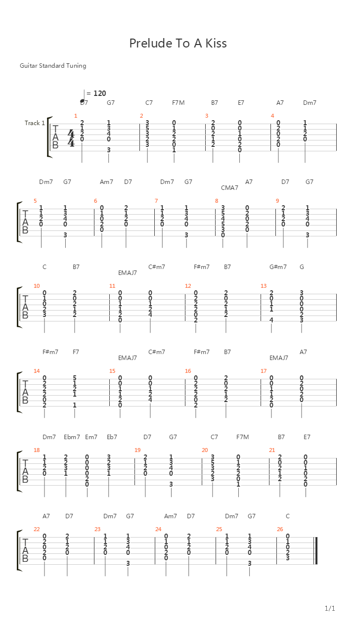 Prelude To A Kiss吉他谱