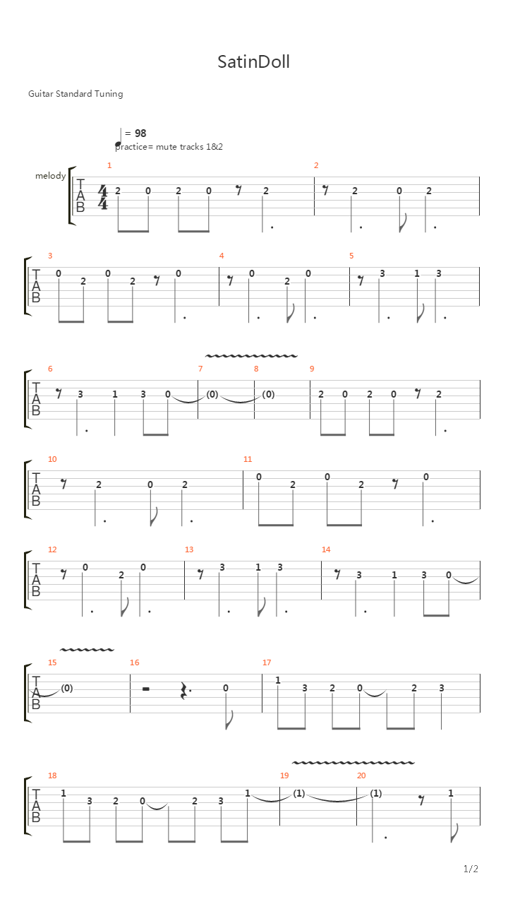 Satin Doll吉他谱