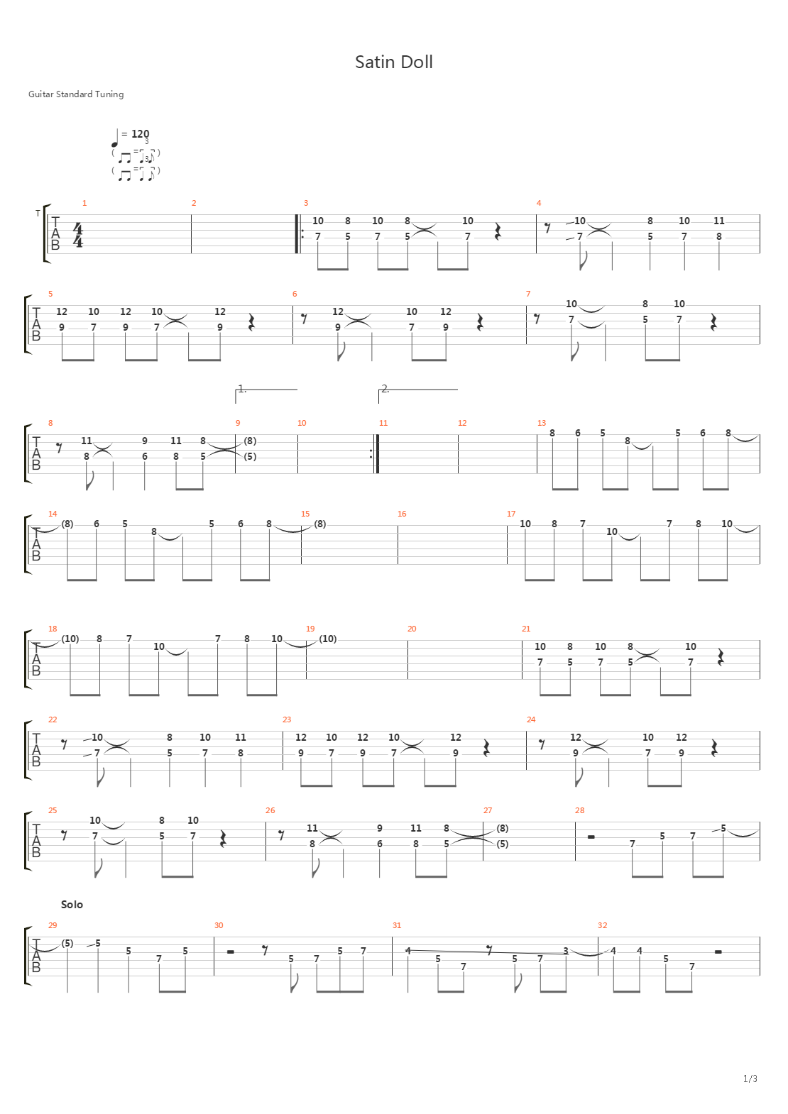 Satin Doll吉他谱