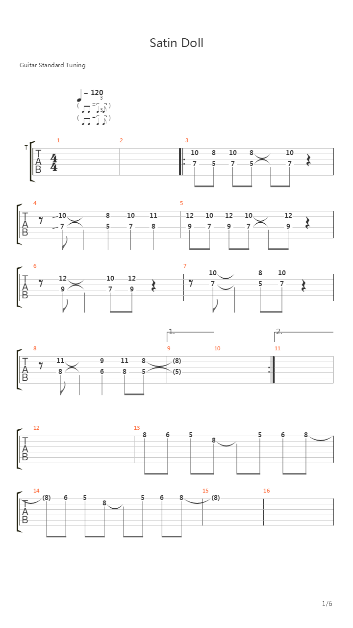 Satin Doll吉他谱