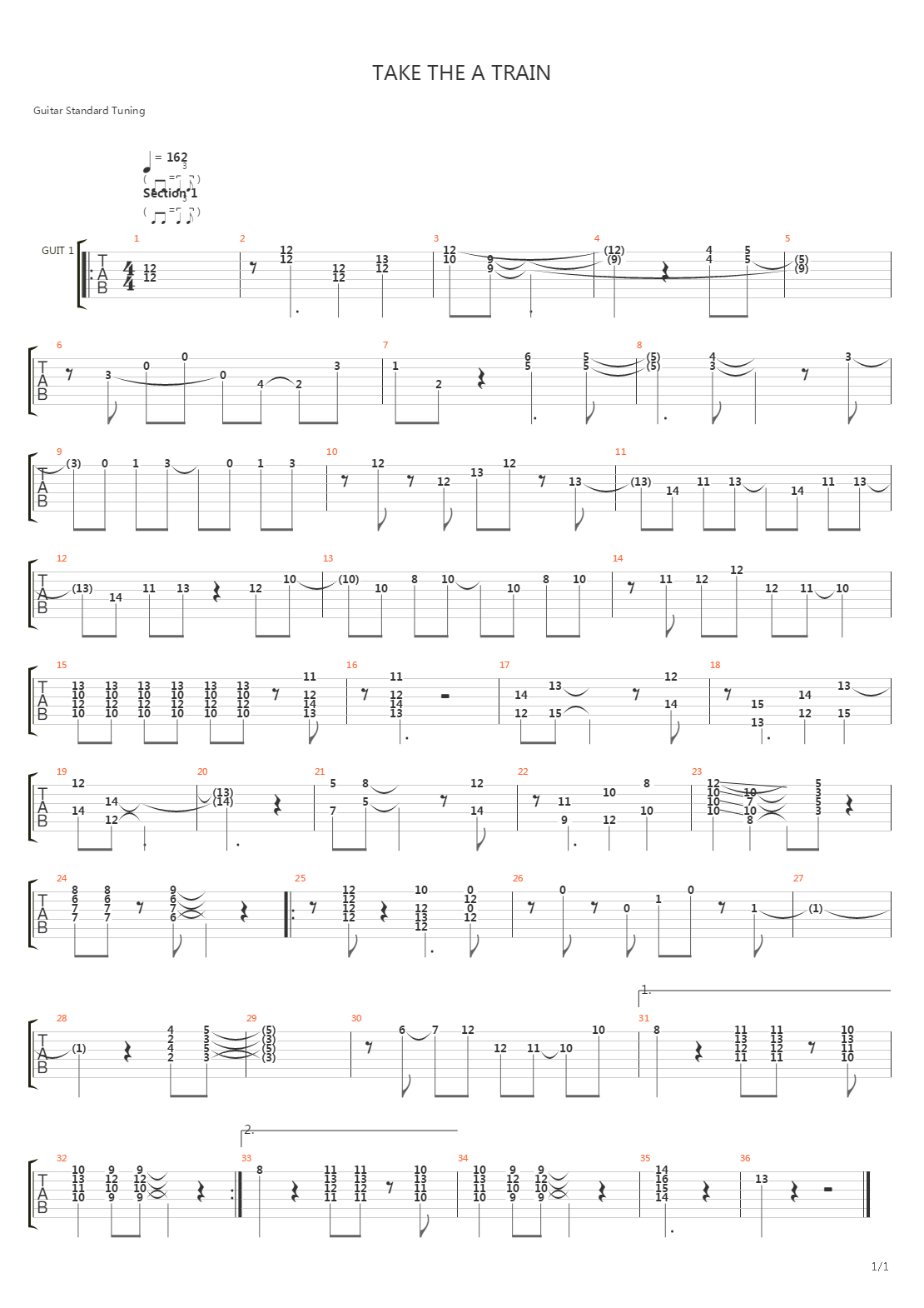 Take The A Train吉他谱