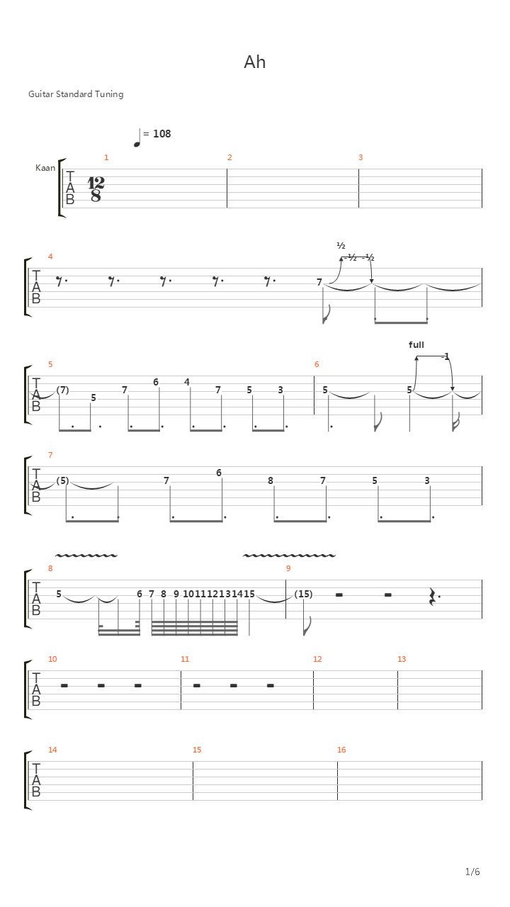 Ah吉他谱