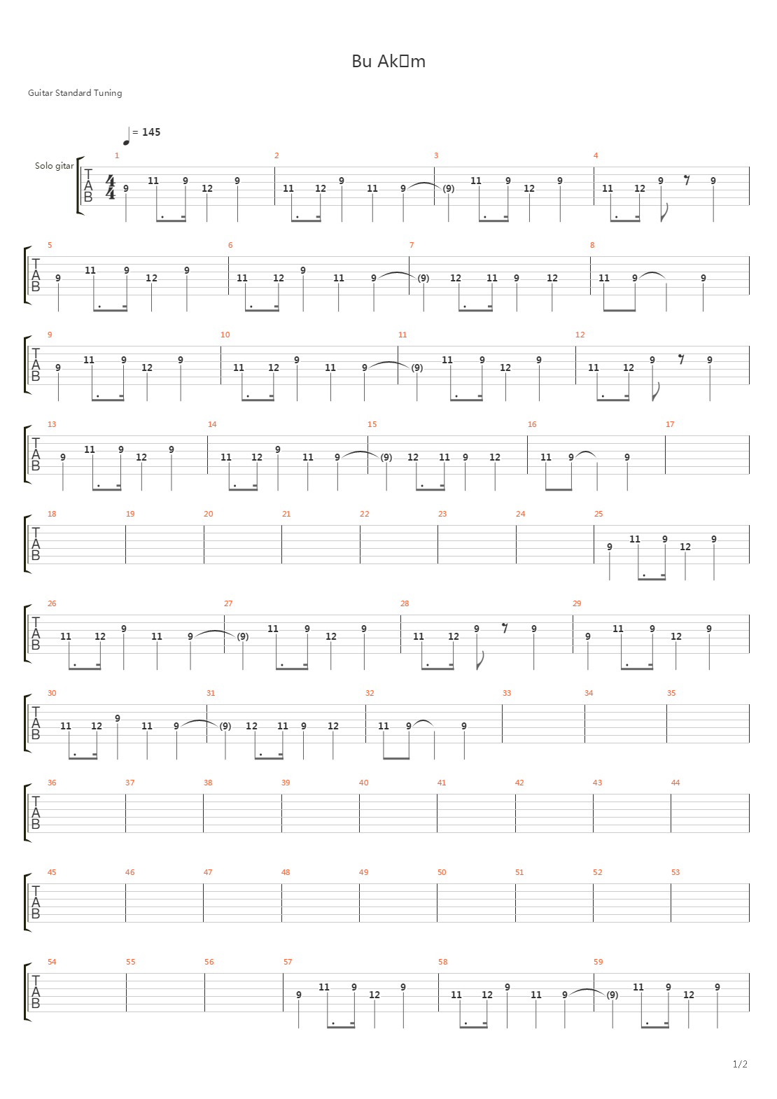 Bu Aksam吉他谱