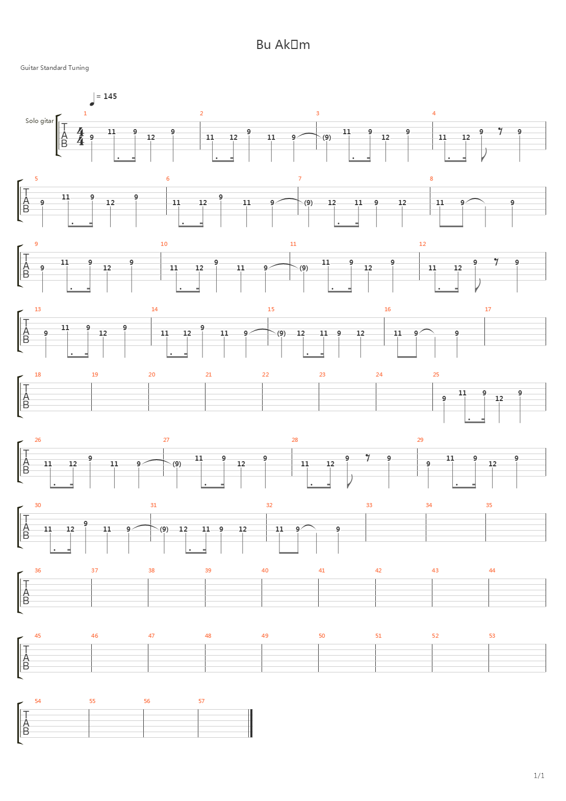 Bu Aksam吉他谱