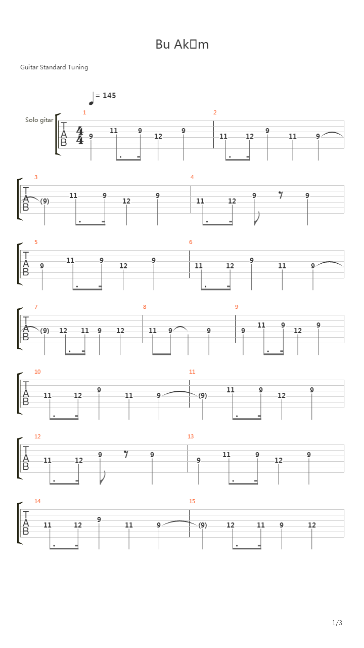 Bu Aksam吉他谱