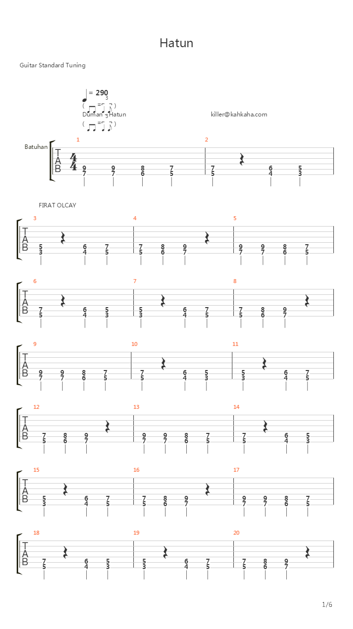 Hatun吉他谱