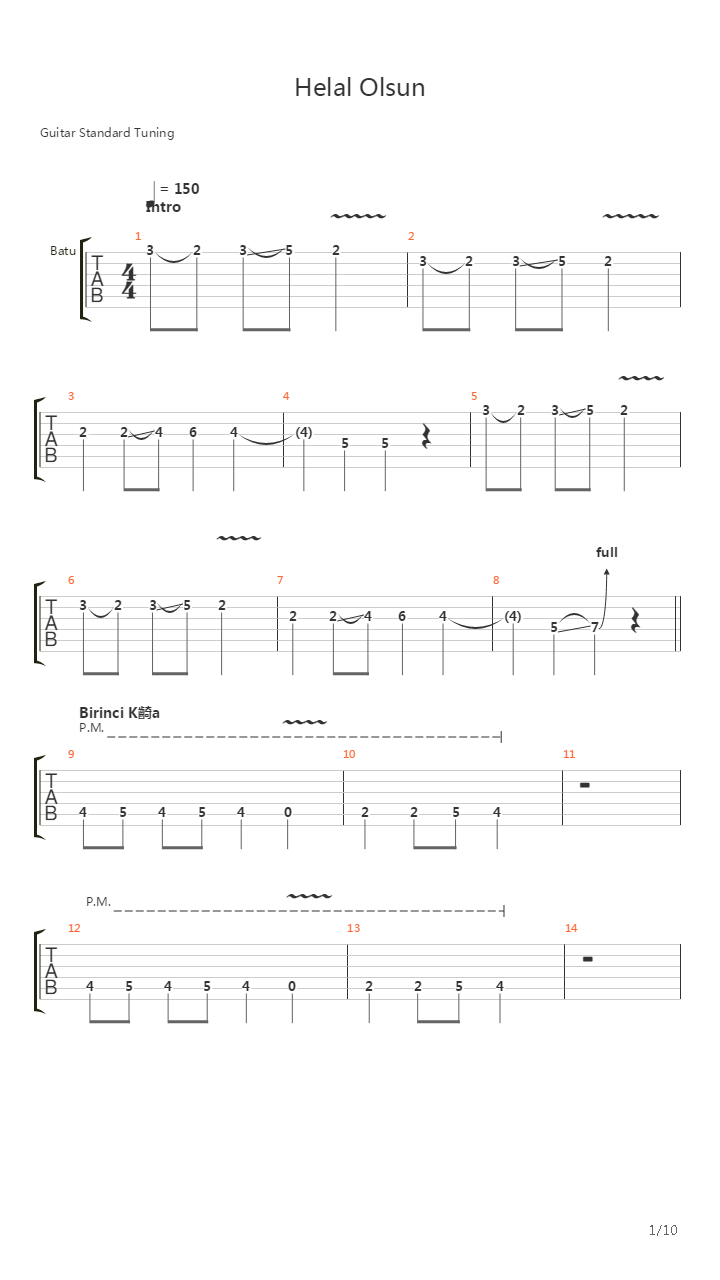Helal Olsun吉他谱