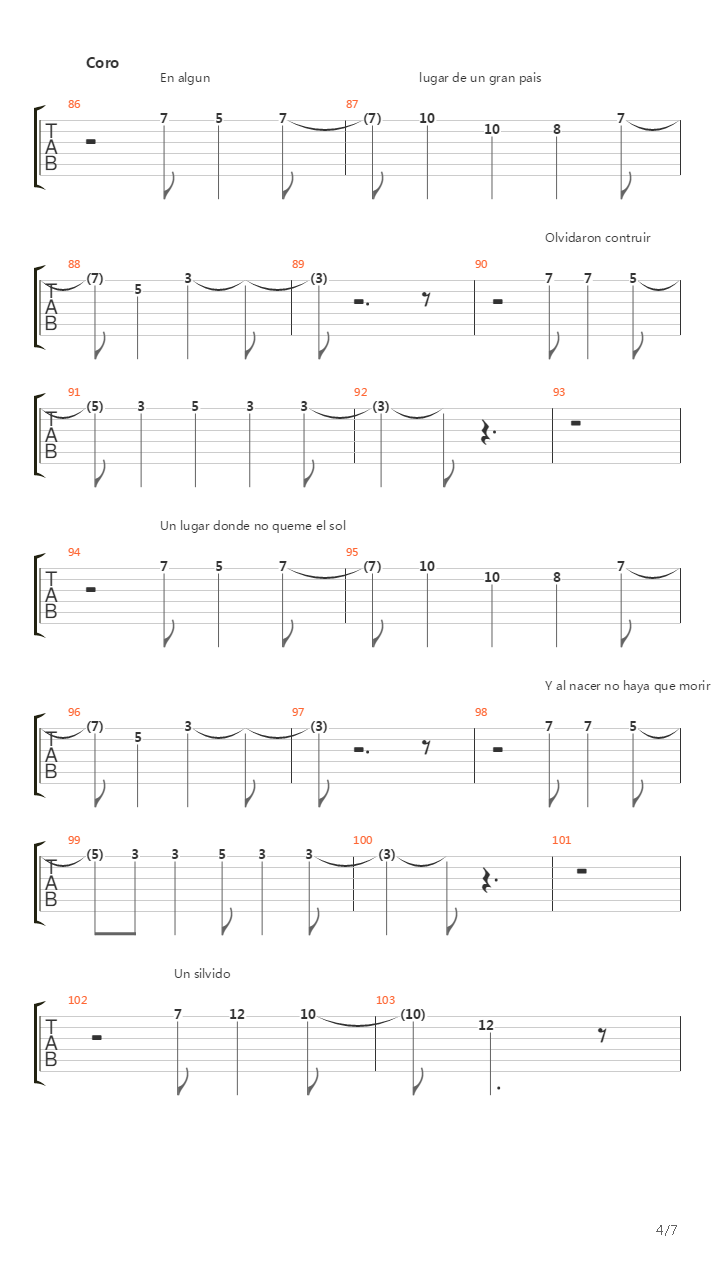 En Algun Lugar吉他谱
