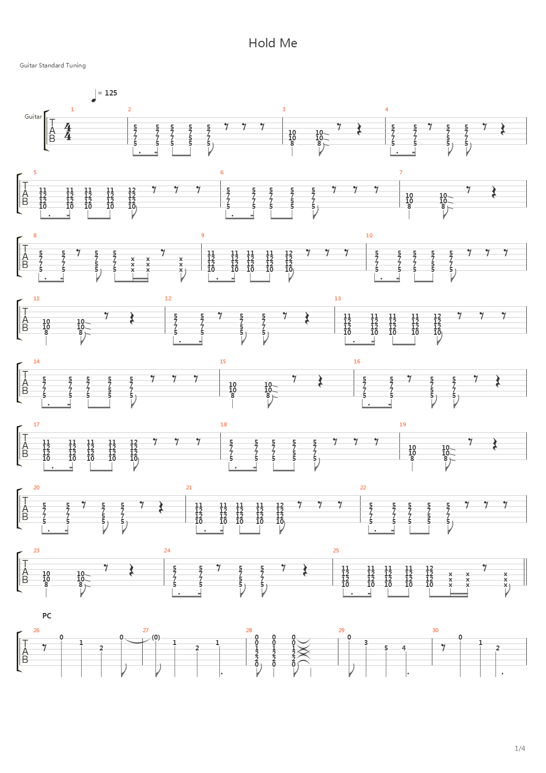 Hold Me吉他谱