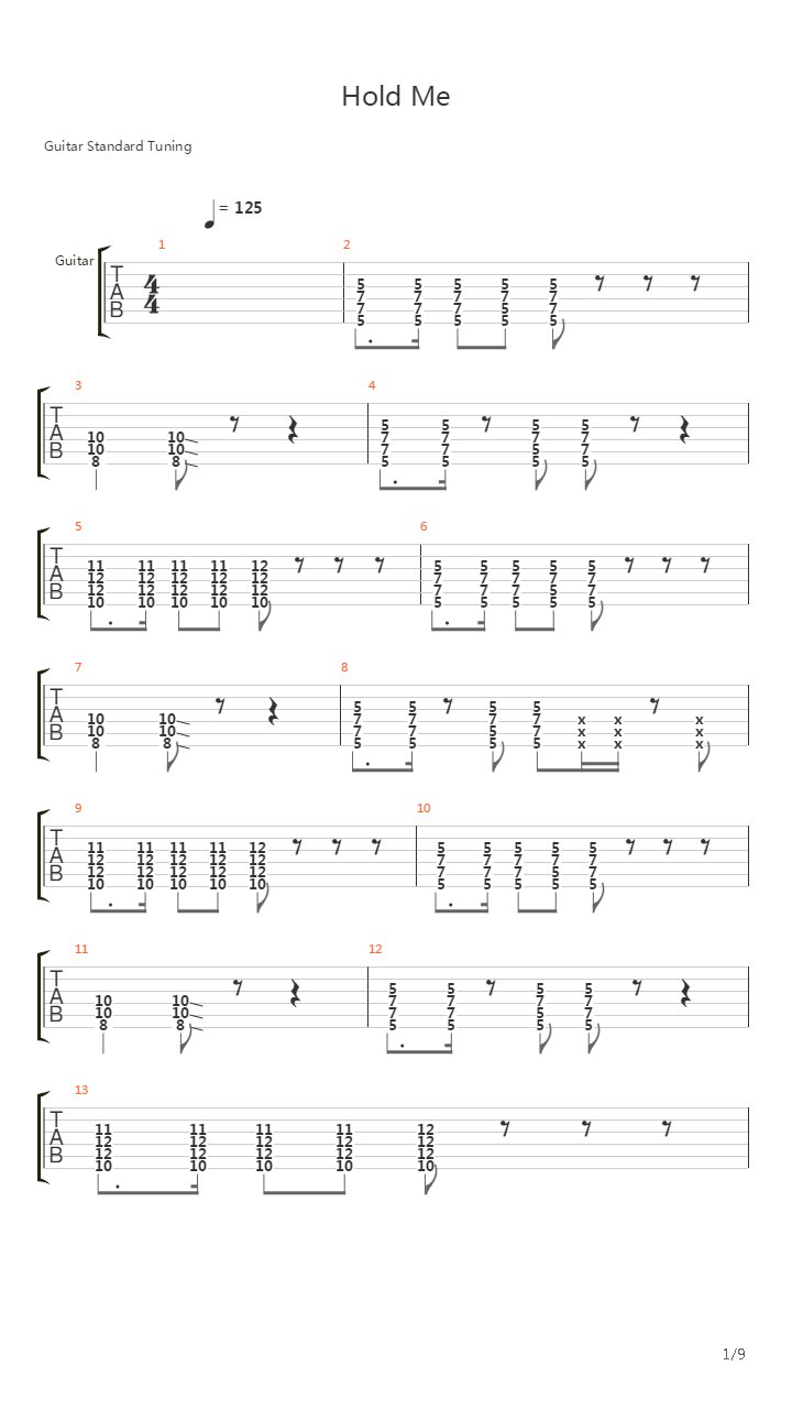 Hold Me吉他谱