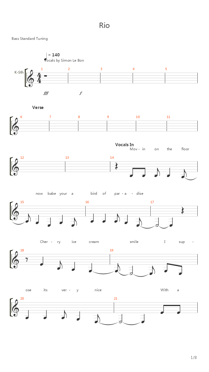 Rio吉他谱