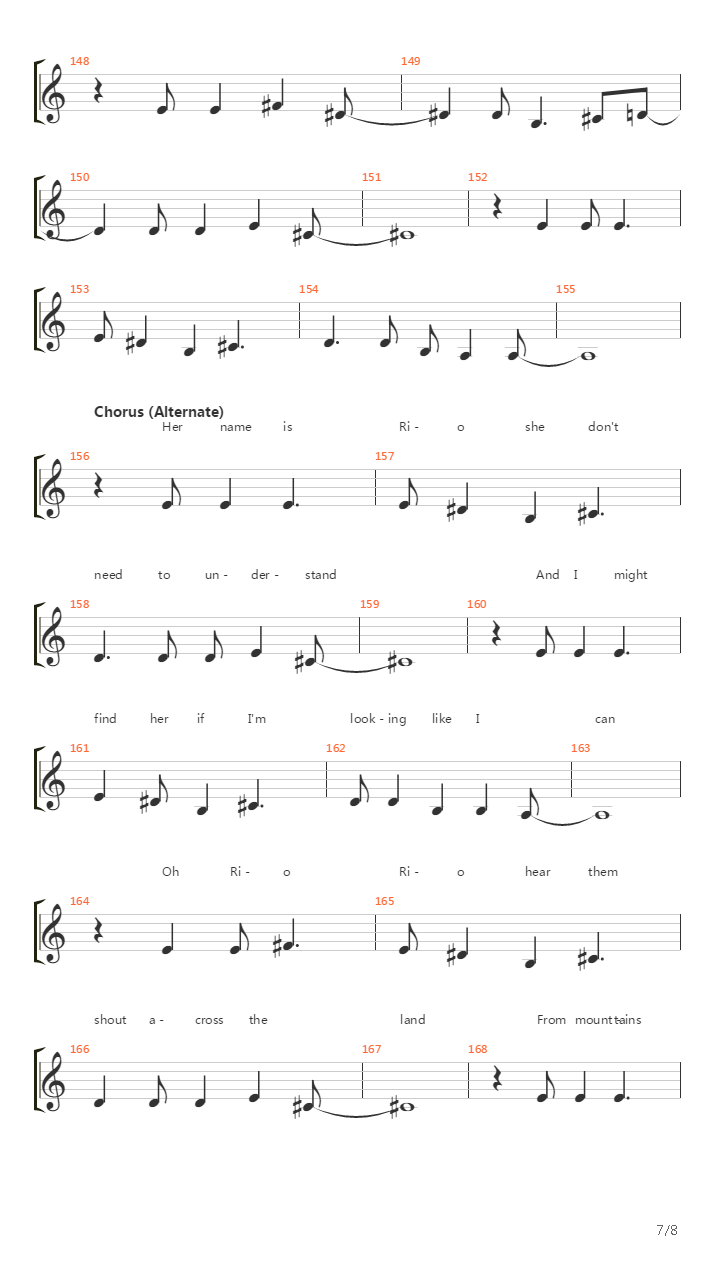 Rio吉他谱