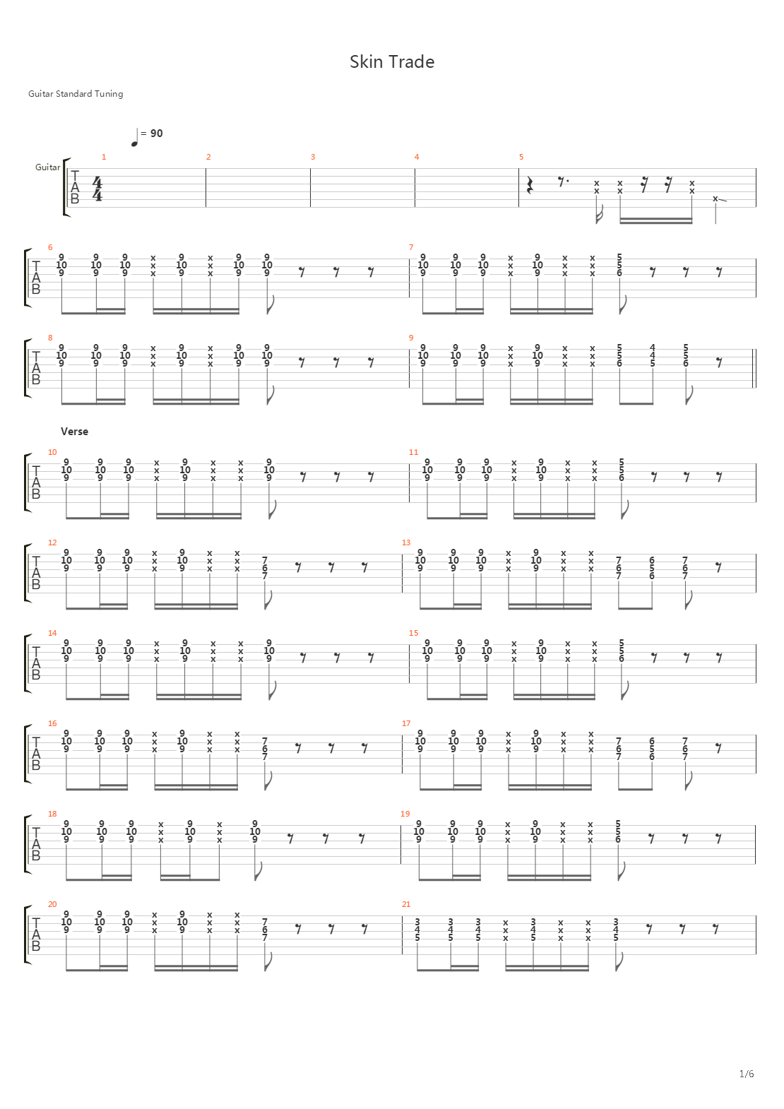 Skin Trade吉他谱