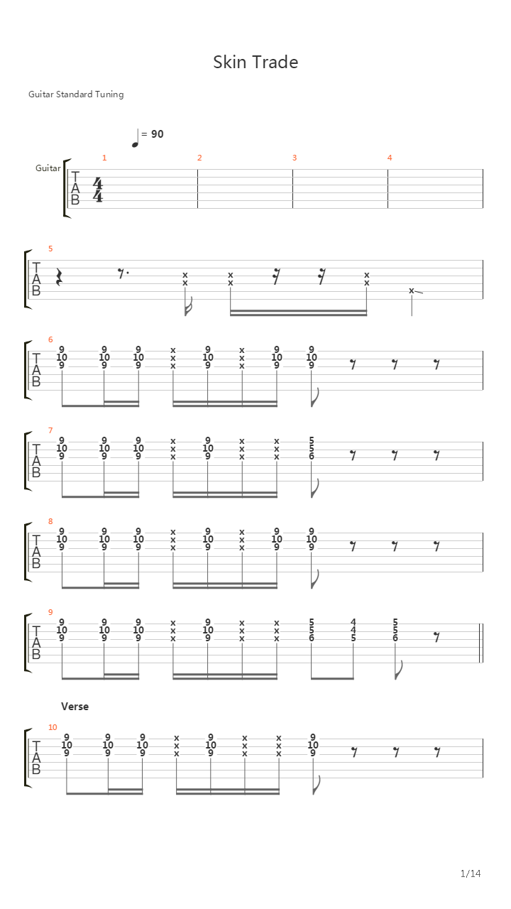 Skin Trade吉他谱
