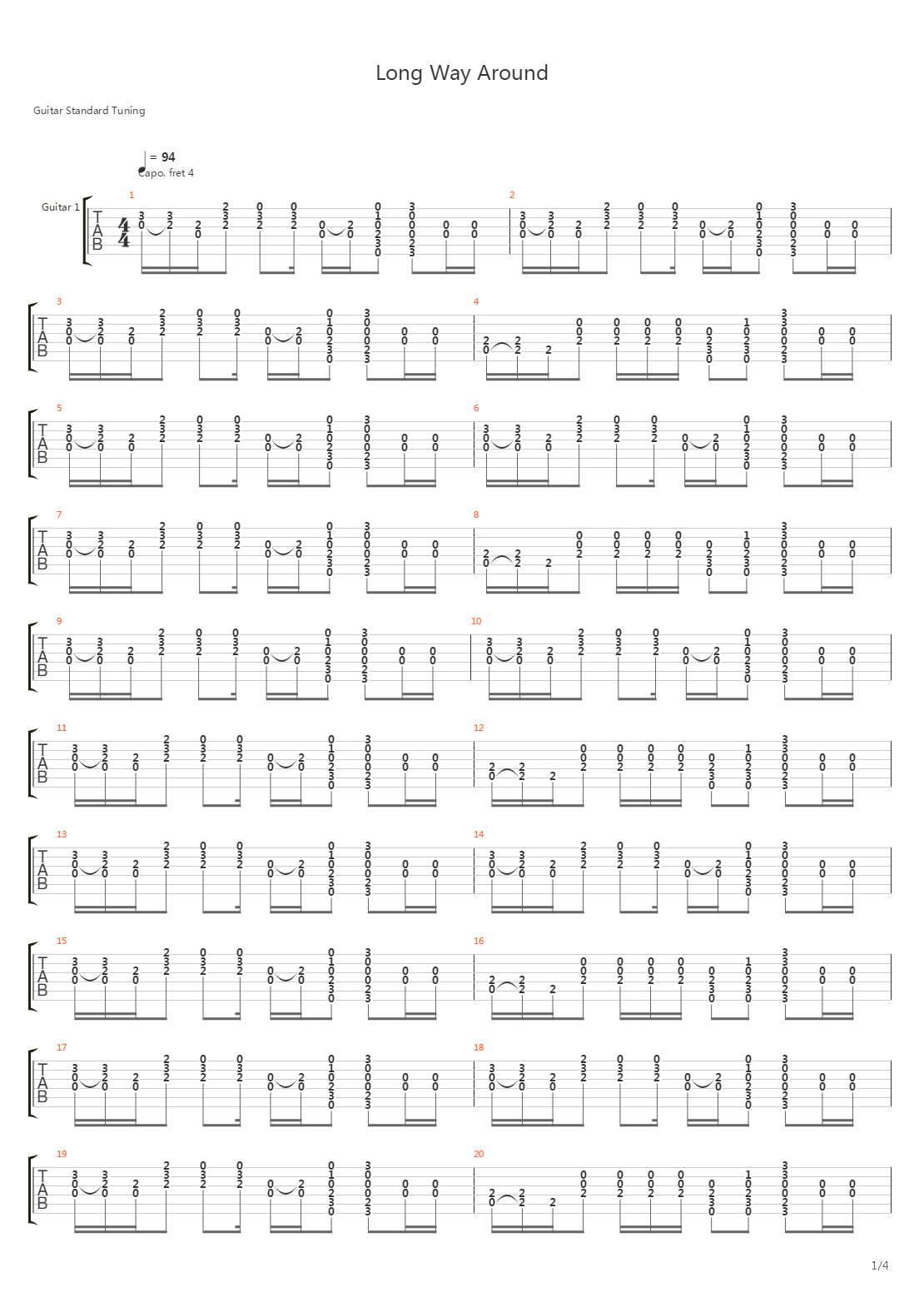 Long Way Around吉他谱