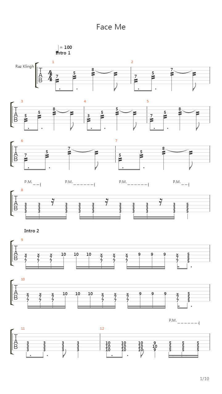 Face Me吉他谱