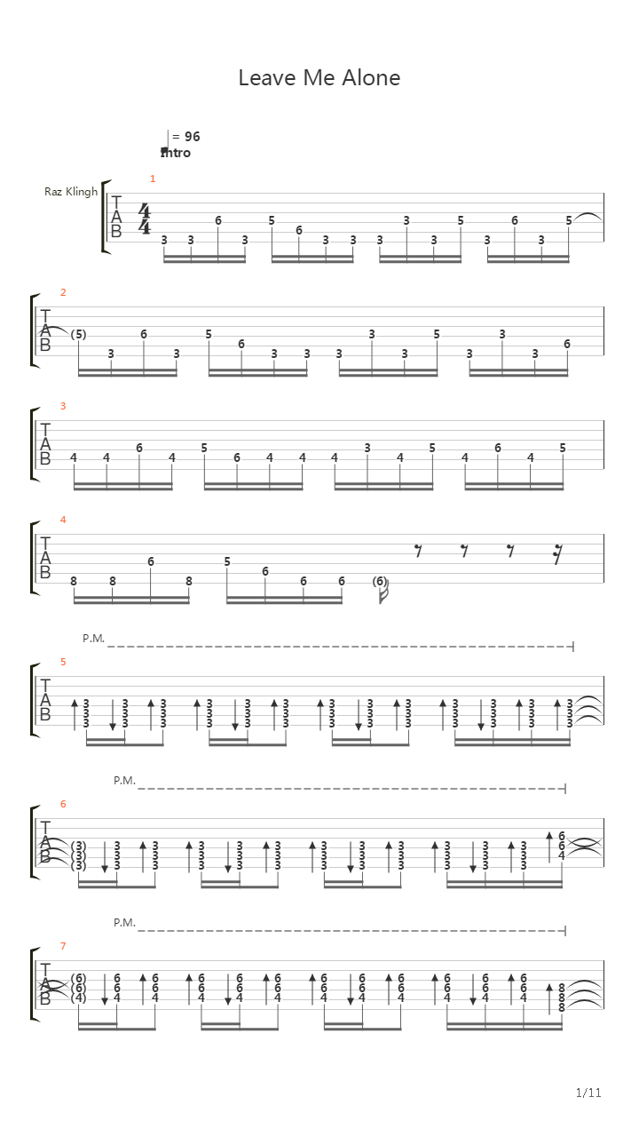 Leave Me Alone吉他谱