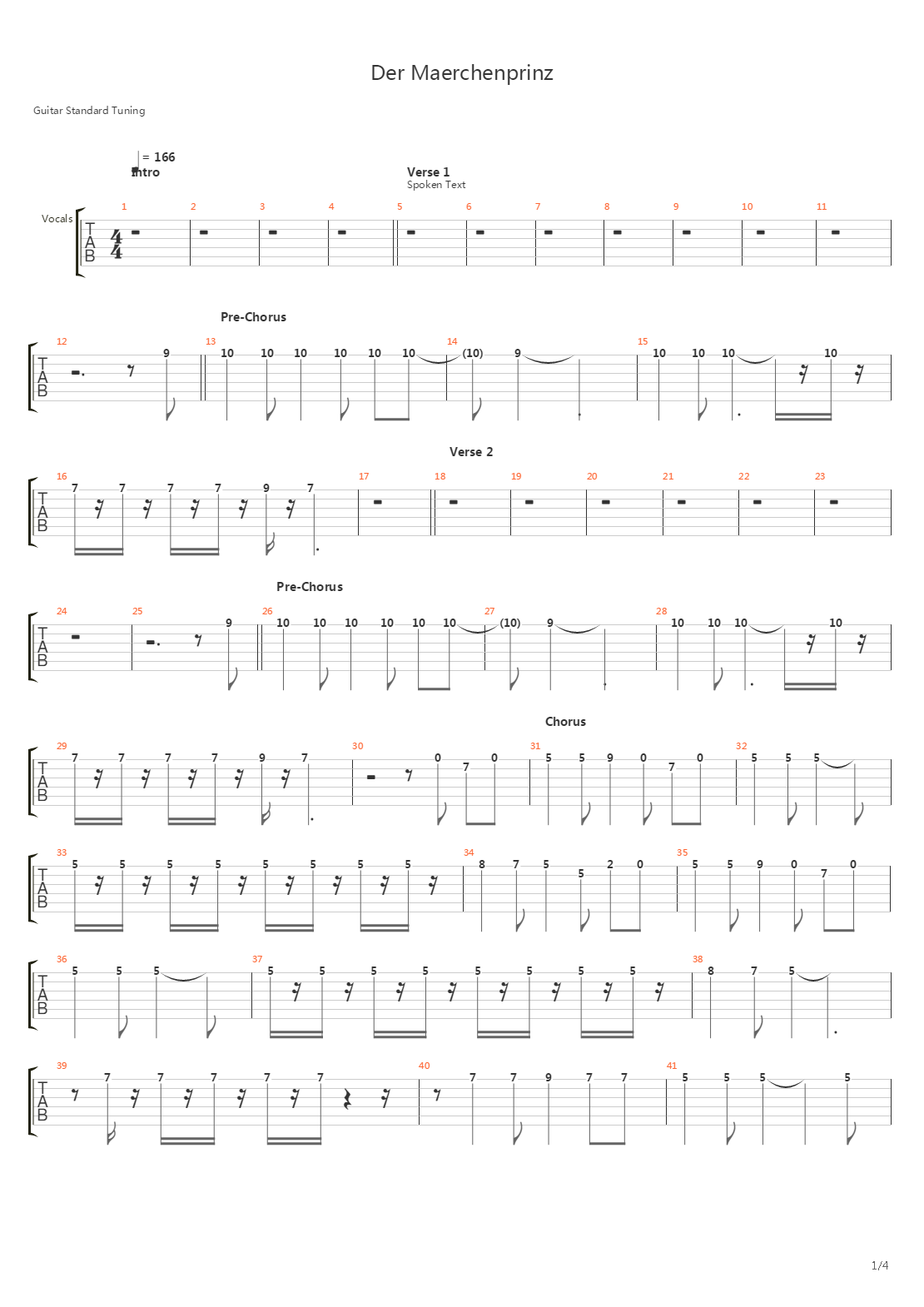 Der Maerchenprinz吉他谱