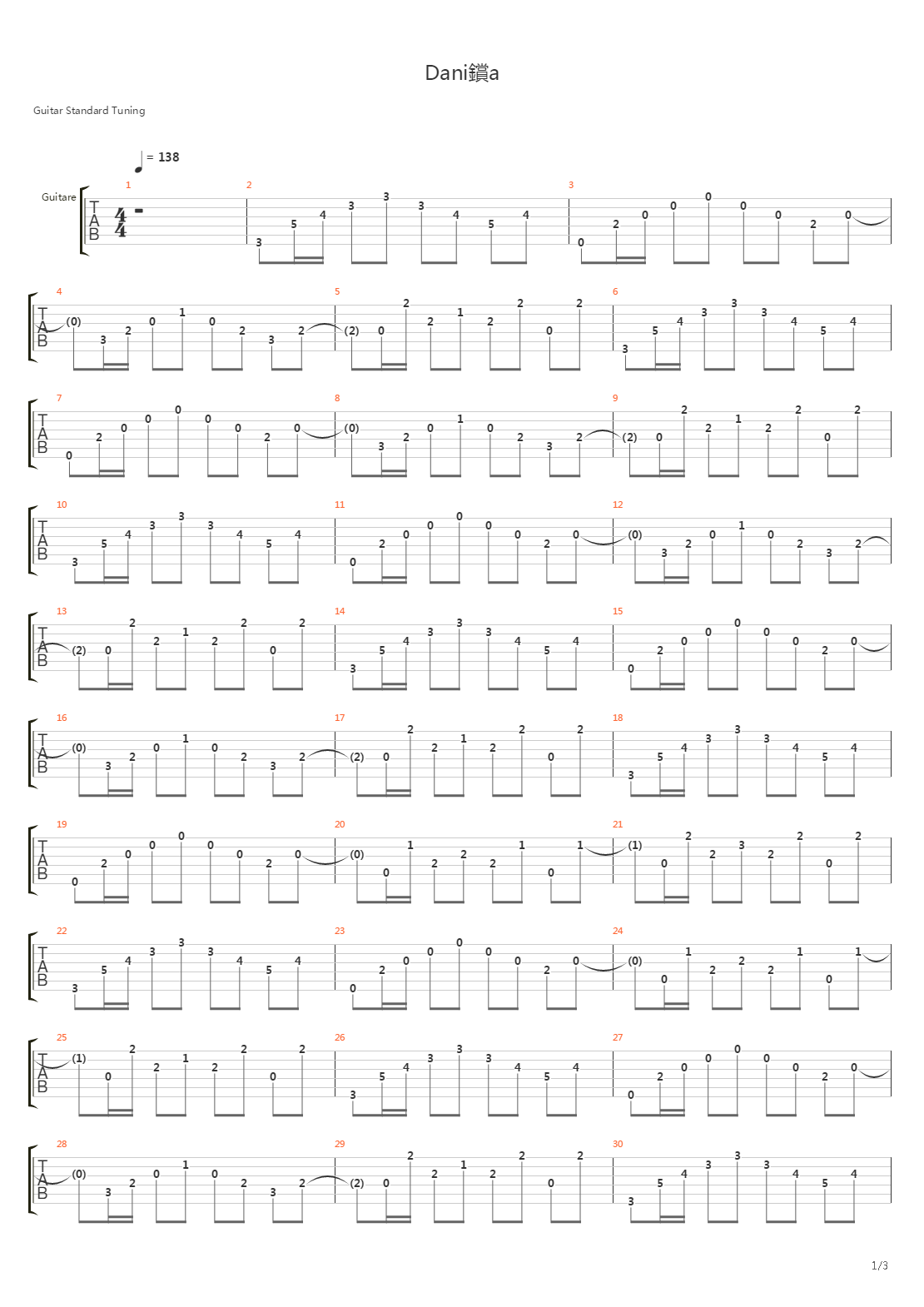 Danila吉他谱