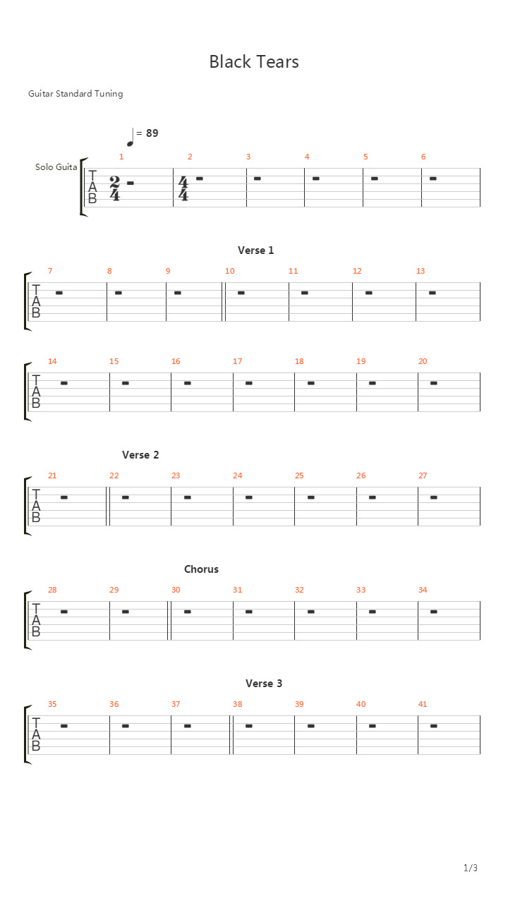 Black Tears吉他谱