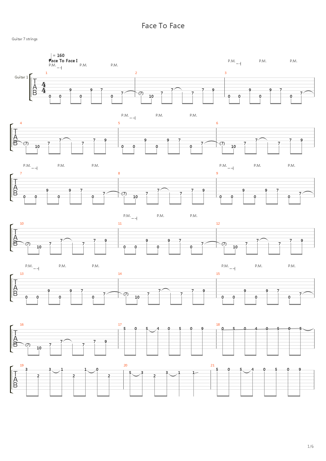 Face To Face吉他谱
