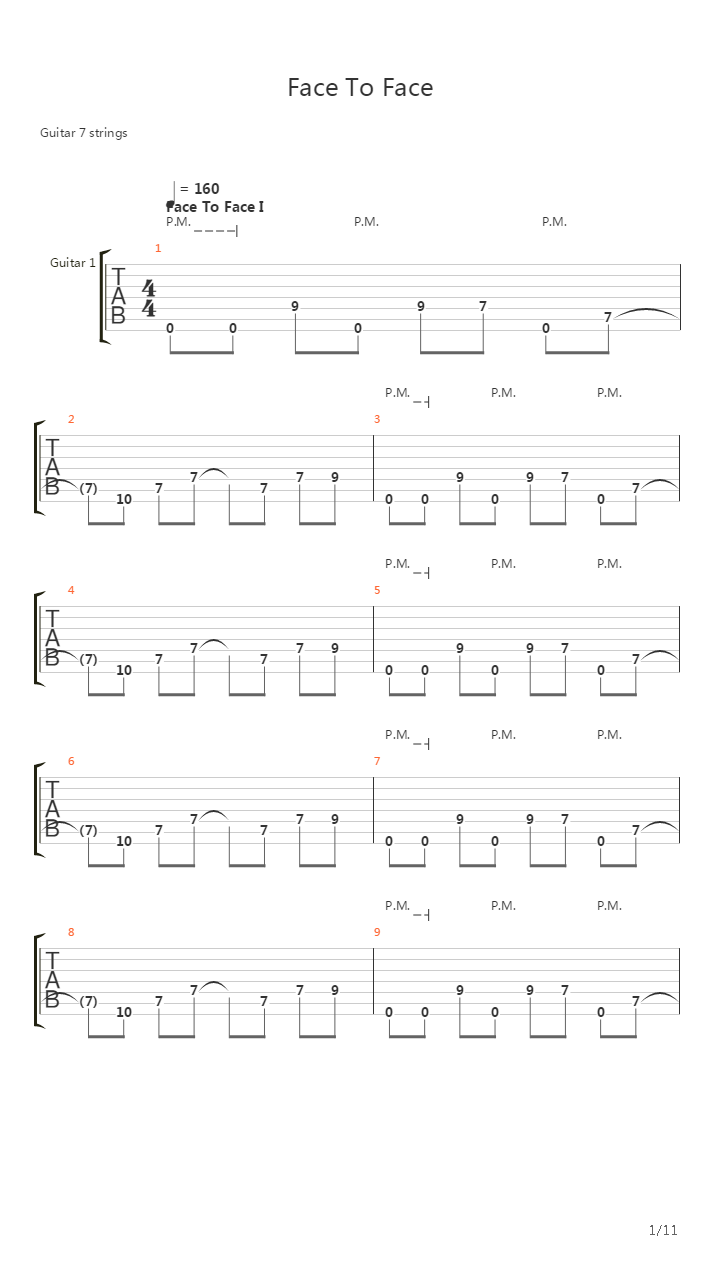 Face To Face吉他谱