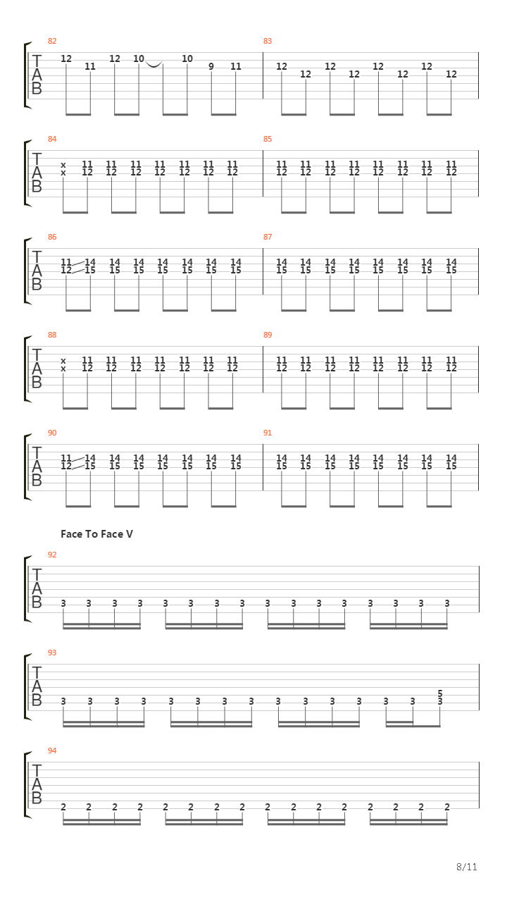 Face To Face吉他谱