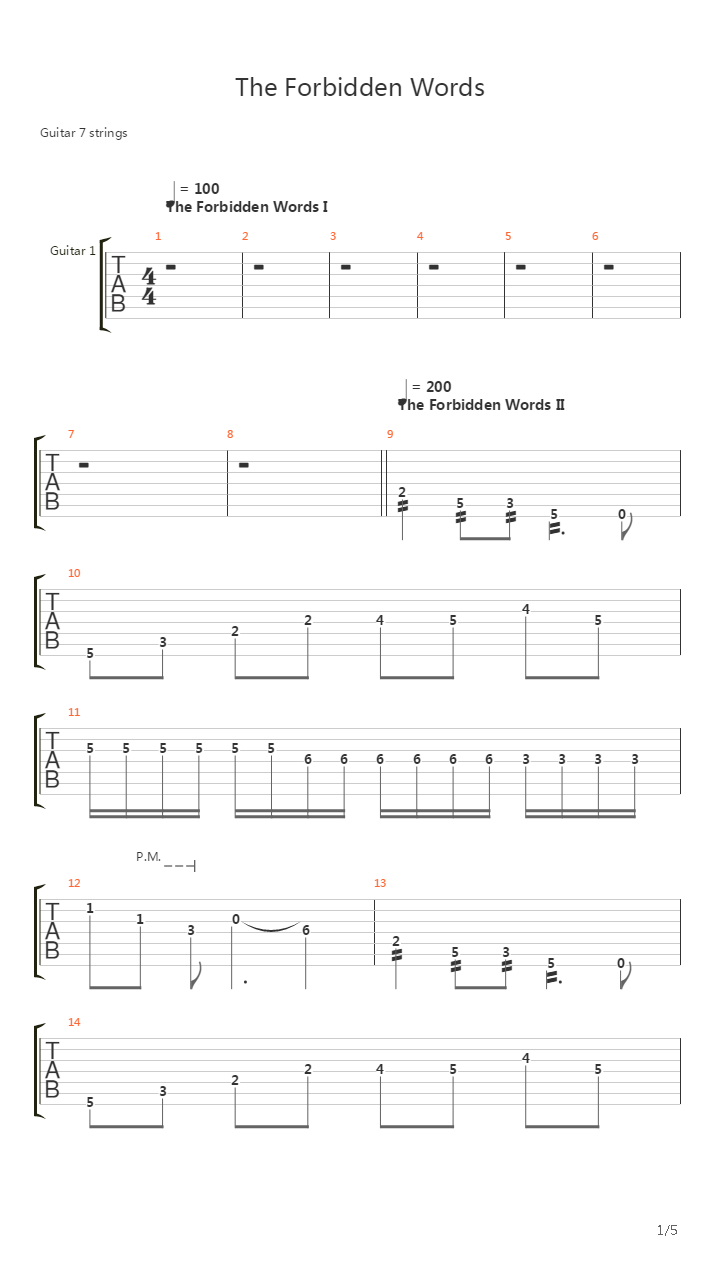 Forbidden Words吉他谱