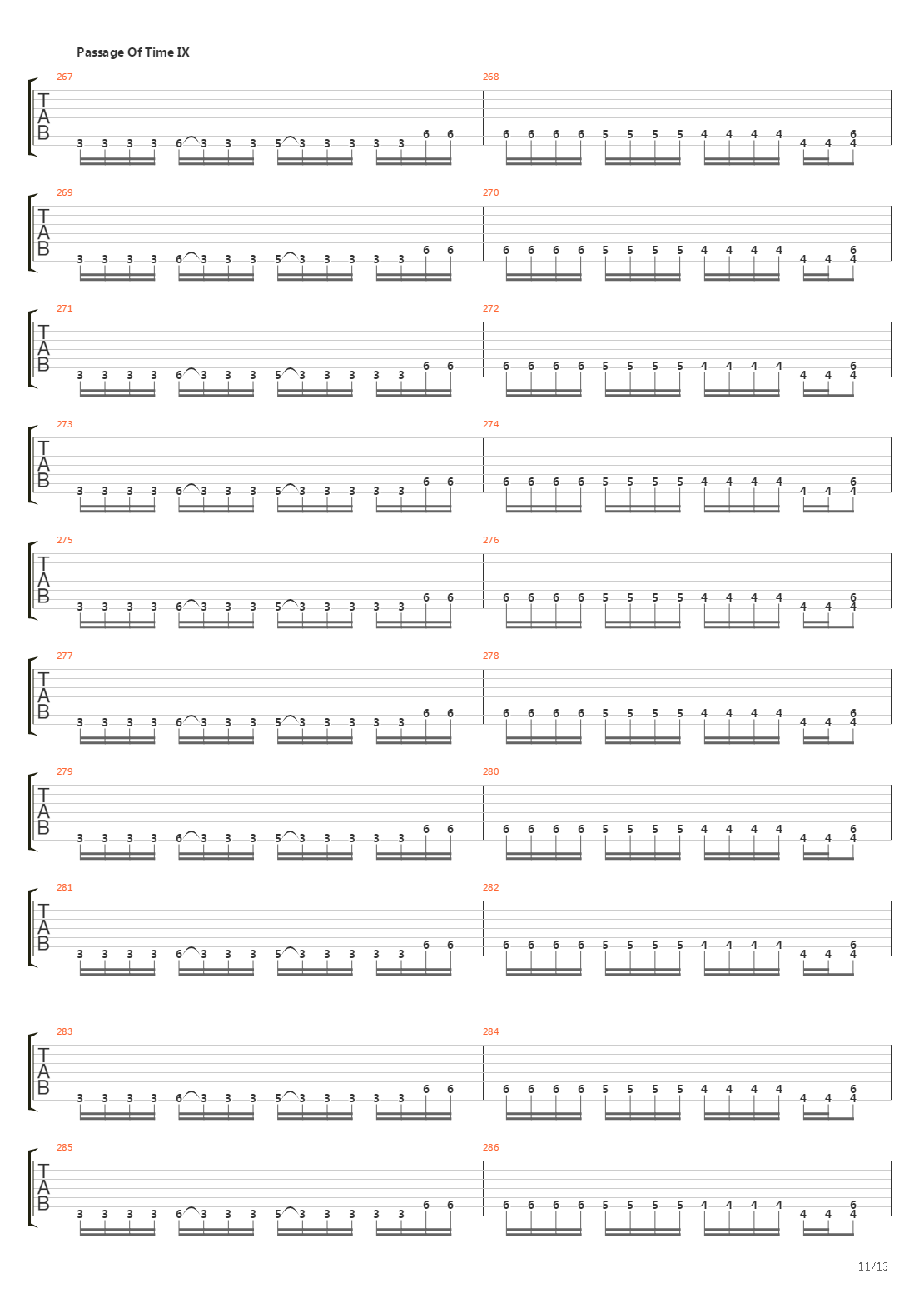 Passage Of Time吉他谱