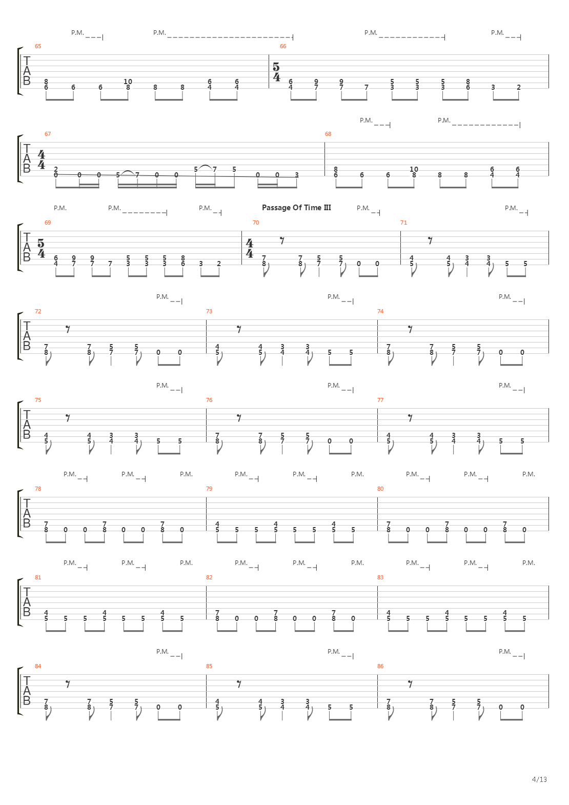 Passage Of Time吉他谱