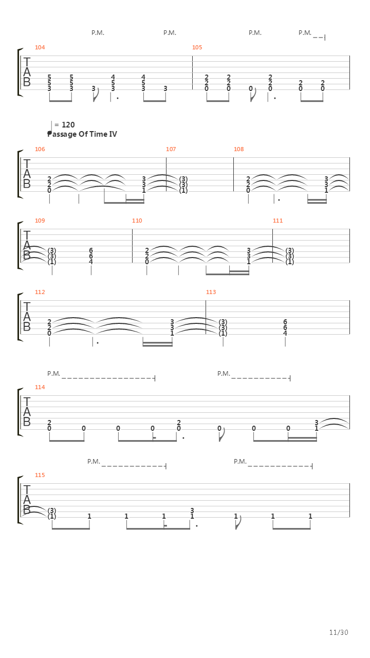 Passage Of Time吉他谱